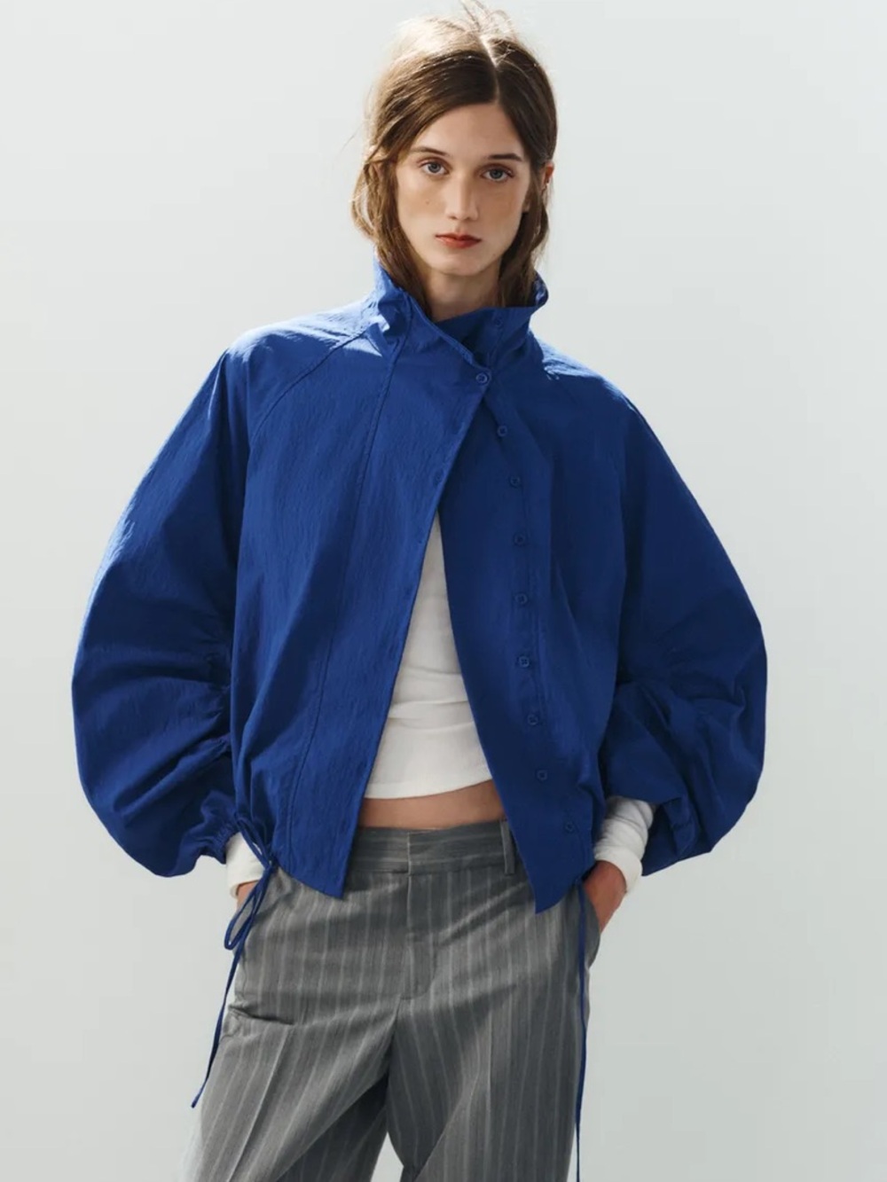 ZARA TECHNICAL FABRIC BUTTON JACKET